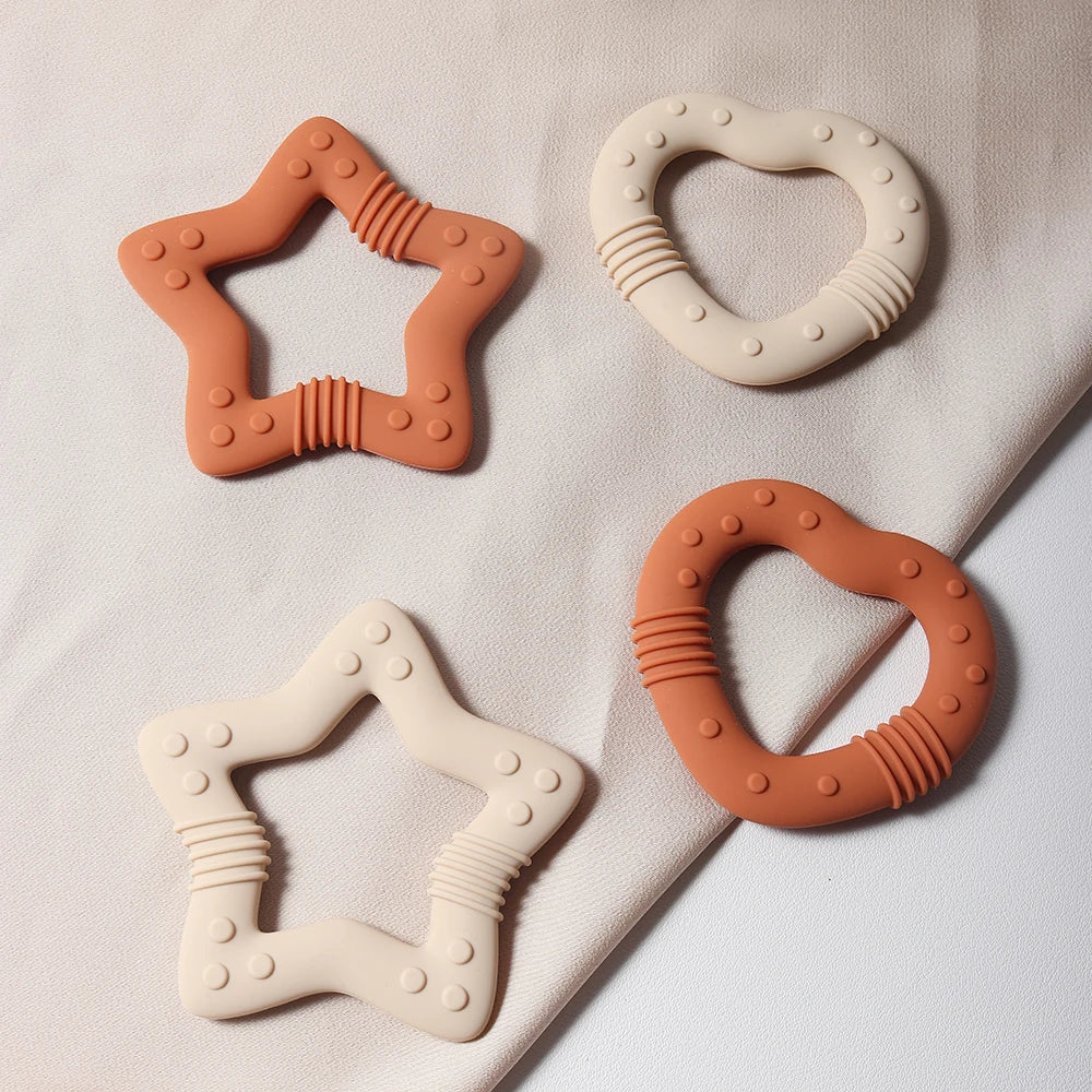 Star & Heart Silicone Baby Teether Food Grade Toy