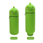 Cute Animal Silicone Pencil Case 2-in-1 Zipper Pen Pouch
