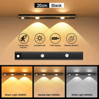 Wireless Motion Sensor LED Night Light – USB Rechargeable Cabinet Lamp