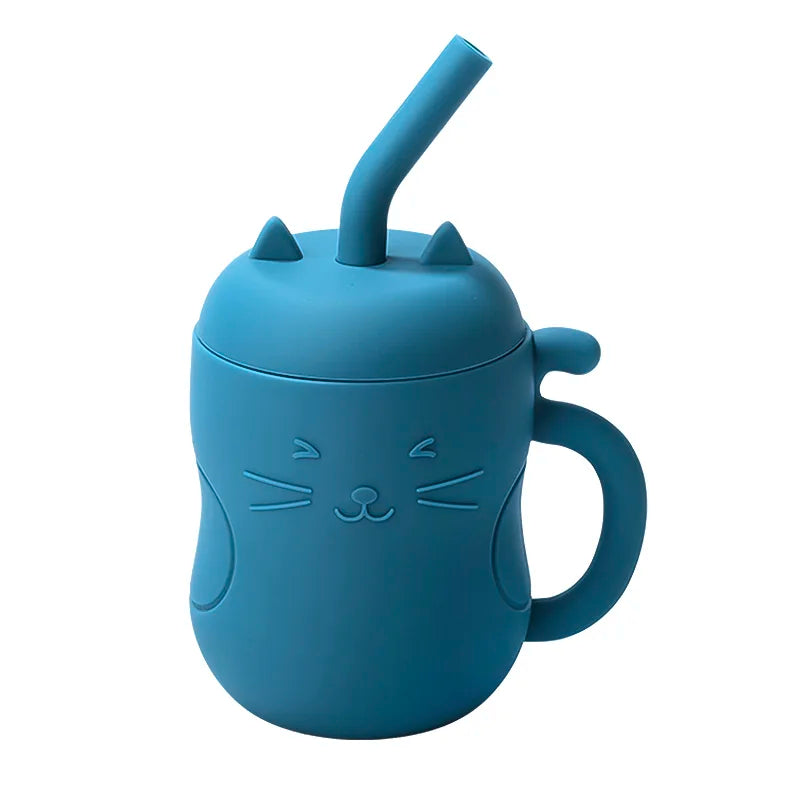 Baby Silicone Straw Cup Leakproof Snack Container