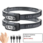 Motion Sensor Rechargeable LED Headlamp Ultra Bright