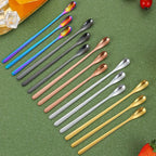 3PCS Stainless Steel Stirring Spoon Set Coffee Tea Dessert Spoons