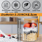 Airtight Glass Storage Jars Bamboo Lid Set