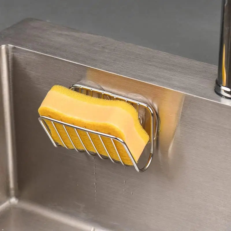 Stainless Steel Sponge Holder Suction Cup Kitchen Sink Caddy
