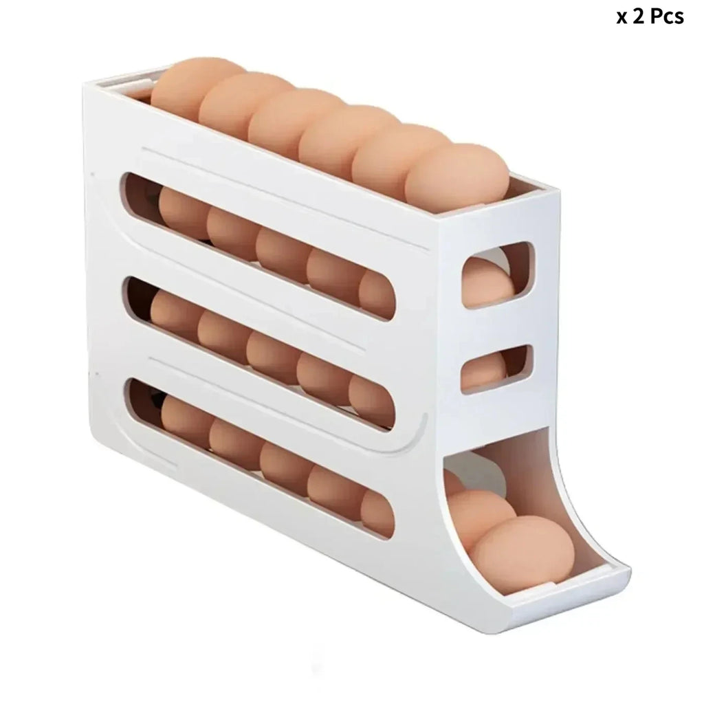 4 Layer Rolling Egg Dispenser Fridge Organizer
