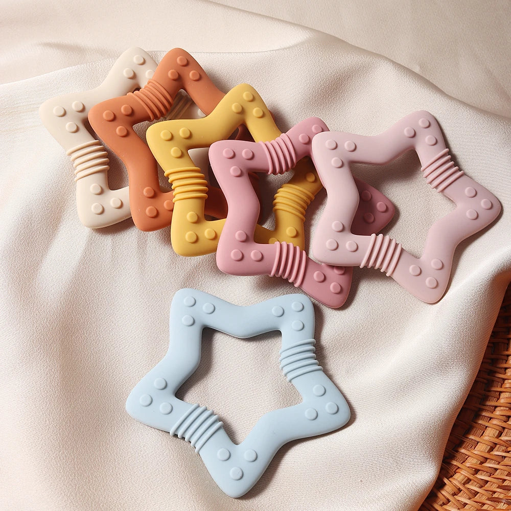 Star & Heart Silicone Baby Teether Food Grade Toy