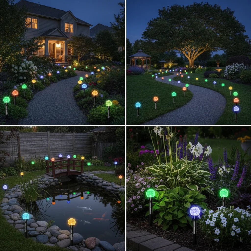 30 LED Solar Bubble Ball String Lights for Garden Patio Decor