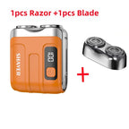 Mini Electric Shaver Cordless Dual Blade USB Recharge Beard Trimmer Tool