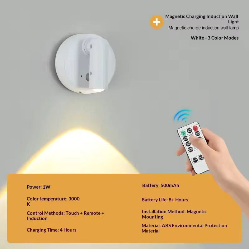 Magnetic Rechargeable LED Wall Light Wireless Lamp
