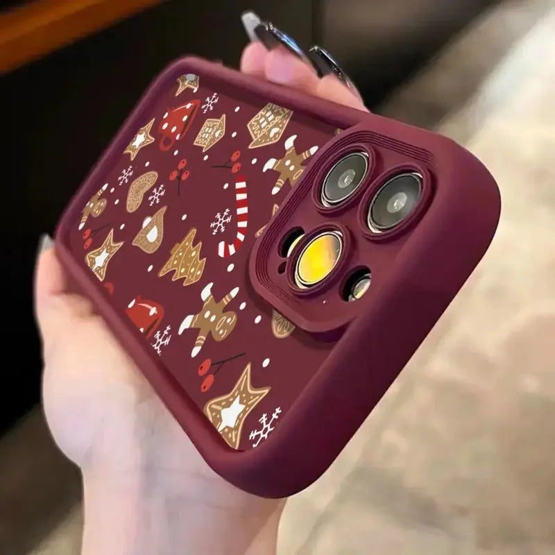 Cute Christmas Phone Case for iPhone 11 12 13 14 15 16 17 Pro Max
