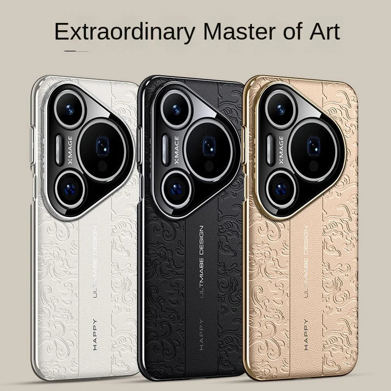 Embossed Leather Case for Huawei Pura 80 70 Ultra Pro & P60 Cover