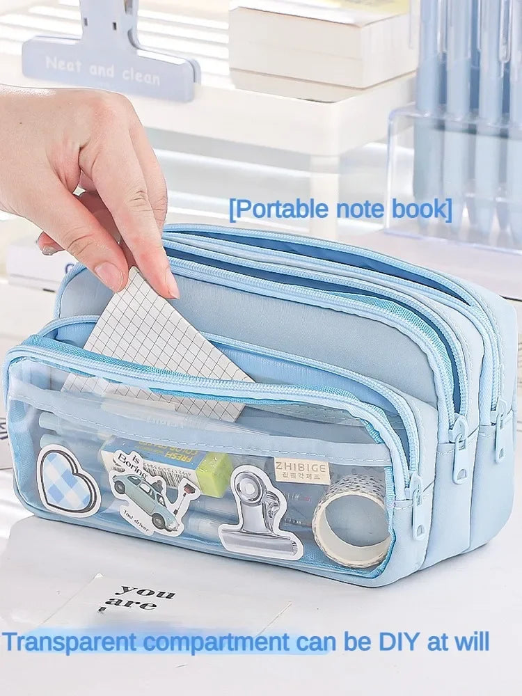 Transparent Pencil Case Large Capacity Storage Bag
