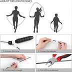 Ball Bearing Speed Jump Rope Foam Handle Tangle-Free Fitness