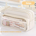 Transparent Pencil Case Large Capacity Storage Bag