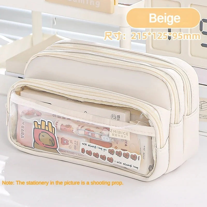 Transparent Pencil Case Large Capacity Storage Bag