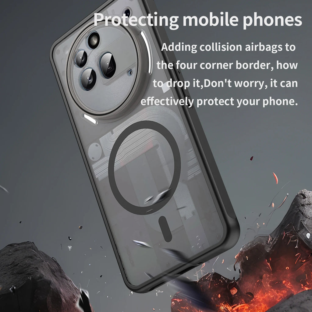 Matte MagSafe Magnetic Clear Case for Nothing Phone 3A 4A Pro Cover