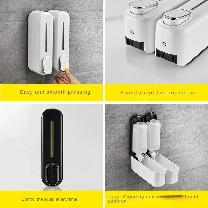 300ML Wall Mounted Soap Dispenser Shampoo, Shower Gel & Hand Soap Pump Bottle