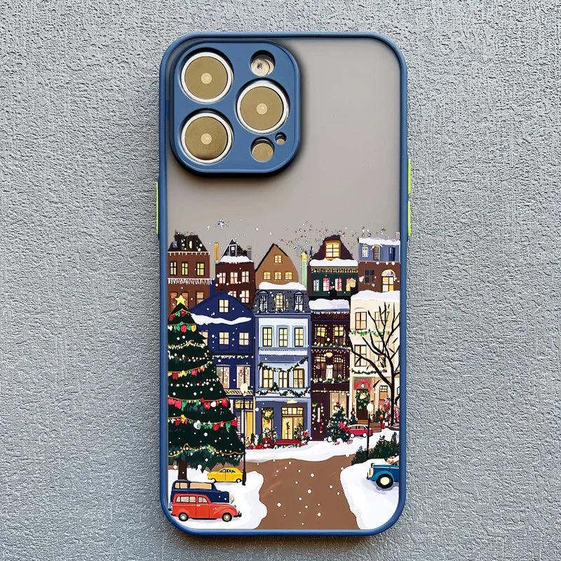 Rural Snow Scenery Phone Case for iPhone 16 15 14 13 12 11 Pro Max