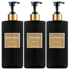 Shower Soap Dispenser Set Refillable Shampoo, Conditioner & Soap Bottles