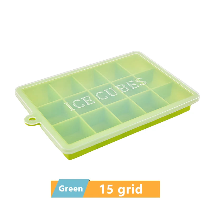 Large Silicone Ice Cube Tray Jumbo Square Ice Maker Mold (4–24 Grid)
