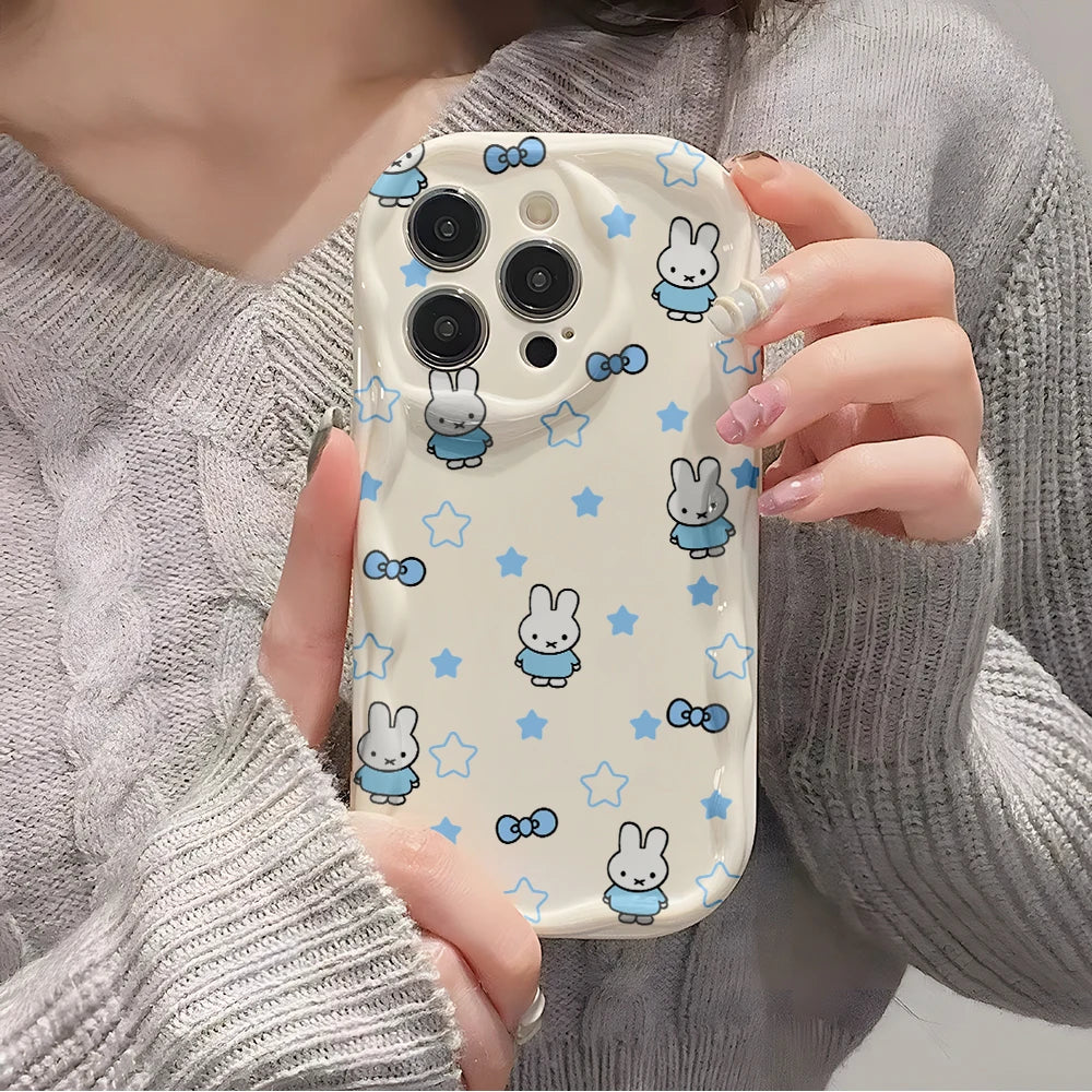 Cute Rabbit 3D Wave Case for Google Pixel 7 8 9 10 Pro Cover
