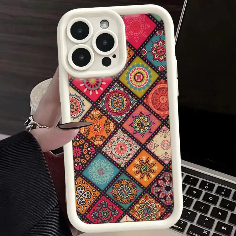 Retro Bohemian Phone Case for iPhone 17 16 15 14 13 12 Pro Max Cover