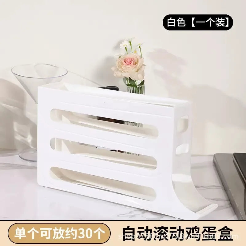 30 Egg Rolling Storage Box 3 Tier Fridge Rack