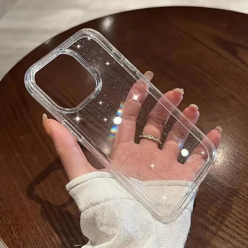Luxury Bling Glitter Clear Case for iPhone 17 16 15 14 13 12 Pro Max