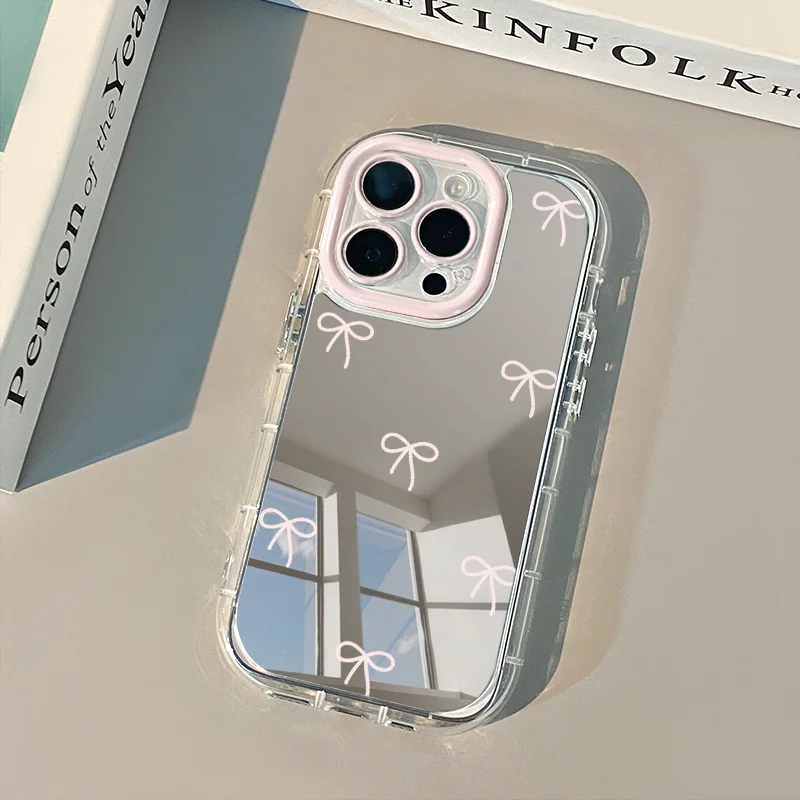 Minimalist Smile Mirror Case for iPhone 17 16 15 14 13 12 11 Pro Max