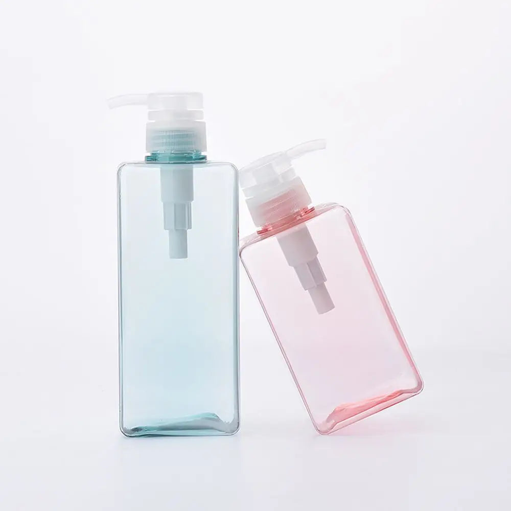 650ML Square Soap Dispenser Clear Liquid Shampoo & Lotion Pump Bottle