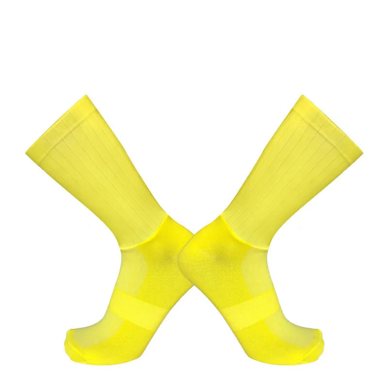 Aero Cycling Socks Men Anti-Slip Silicone Breathable Summer Bike Socks