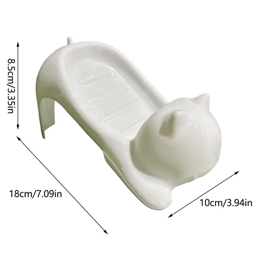 Cat Soap Box – Cute Cartoon Bathroom Drainage Soap Dish Holder Storage