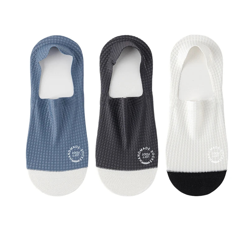 Men Invisible Socks 3Pairs Breathable No Show Mesh Casual