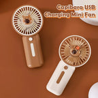 Portable Capybara Mini Fan USB Rechargeable 3-Speed Cooling Fan