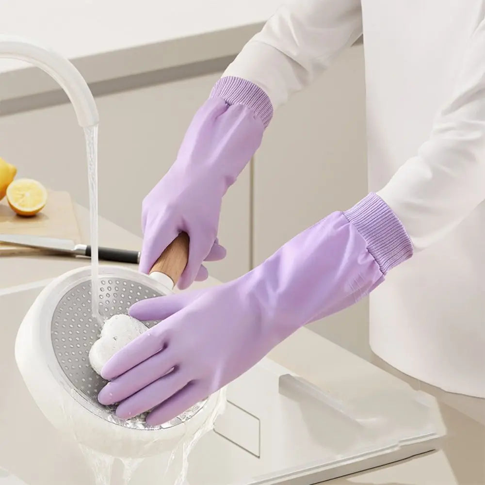 Fleece Dishwashing Gloves Waterproof Cleaning Gloves
