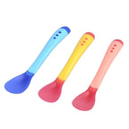 3PCS Temperature Sensing Baby Silicone Spoon Set for Feeding