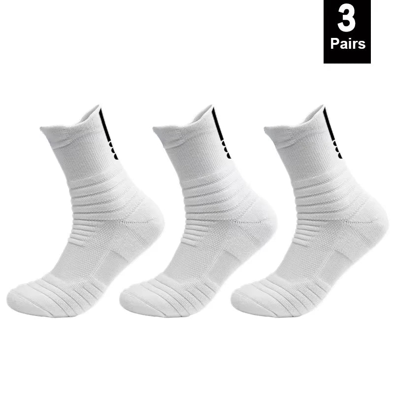 Anti-Slip Football Socks Men Breathable Cotton Soccer Socks 3 Pairs