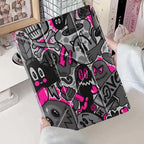 Pink Graffiti Doodle Case for iPad 10th 11th Air 4 5 Pro 11 Mini 6 7