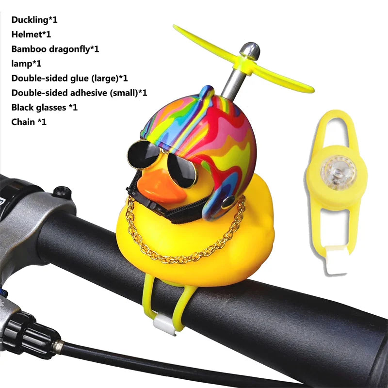 Cartoon Yellow Duck Bike Bell LED Helmet Duck Bicycle Accessory