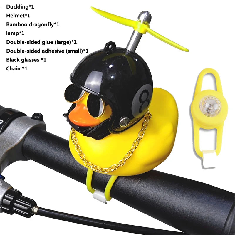 Cartoon Yellow Duck Bike Bell LED Helmet Duck Bicycle Accessory