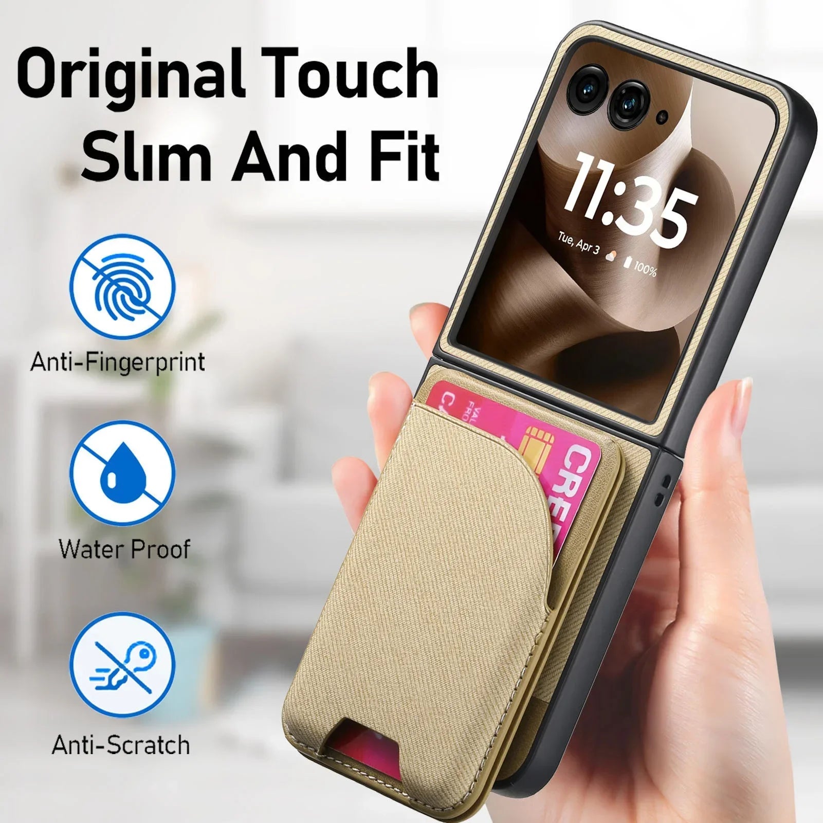 Magnetic Leather Wallet Case for Motorola Razr 60 50 40 Ultra