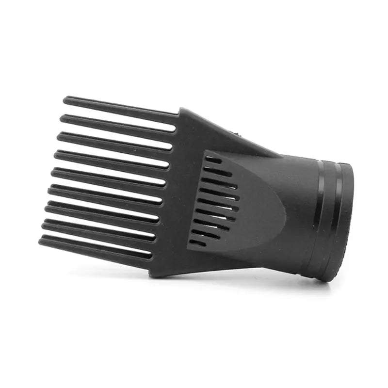 Black plastic hair extension guide comb attachment for a hair dryer, shown on a clean white background. Main image
