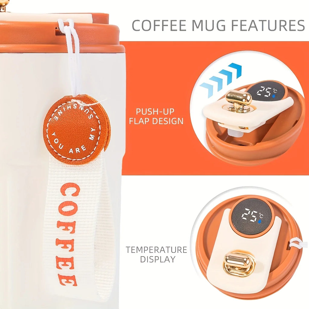 450ml Stainless Steel Thermo Water Bottle LED Temperature Display Mug