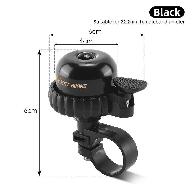 WEST BIKING Mini Thumb Bike Bell Retro Copper Bicycle Handlebar Bell