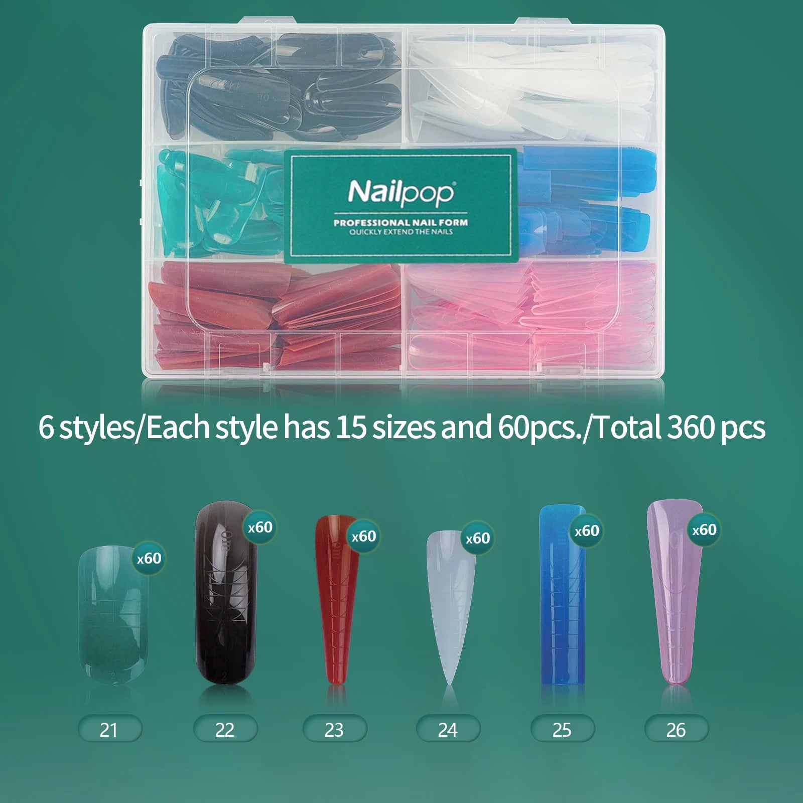 Nailpop Dual Forms Reusable Nail Extension Molds with Scale Design