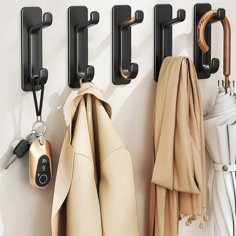 5Pcs Heavy Duty Self-Adhesive Hooks No-Drill Wall Storage Hooks