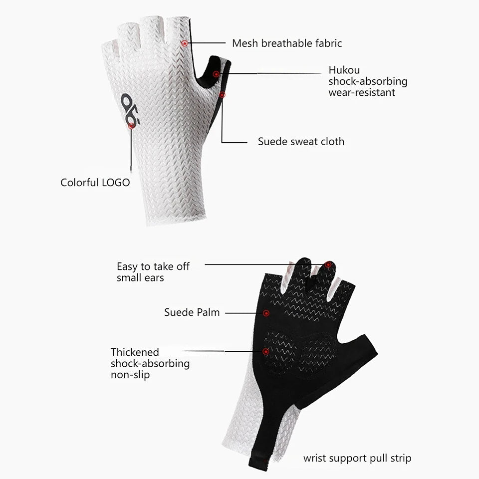 Half Finger Cycling Gloves Shock Absorption Anti-Slip MTB Gloves