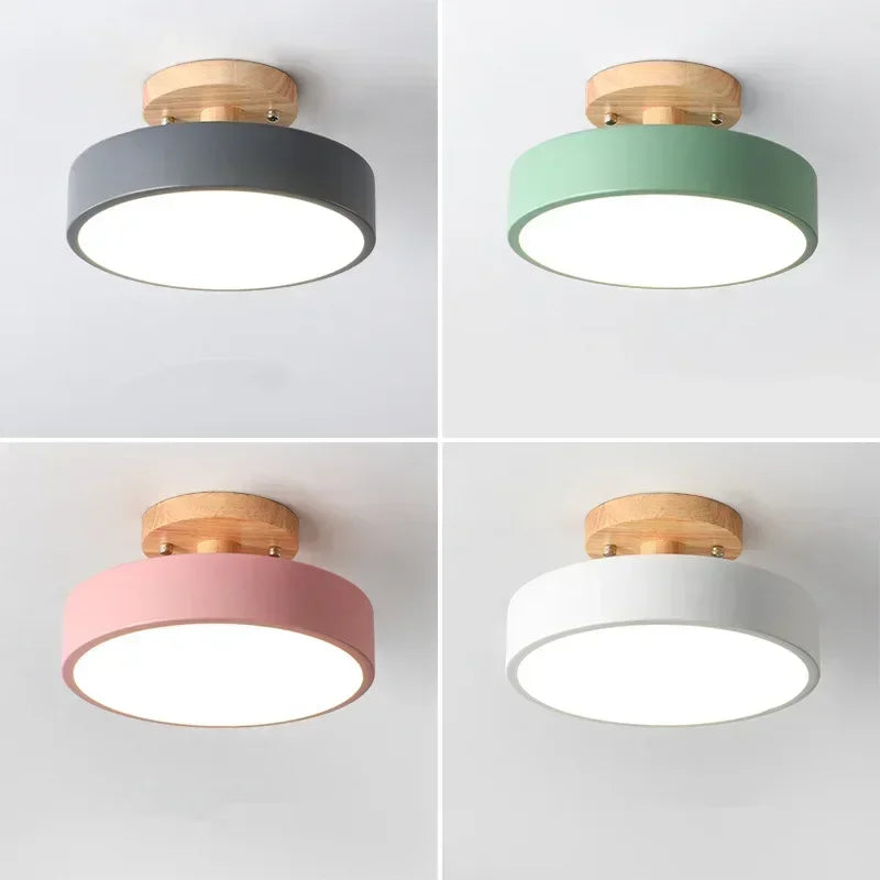 Nordic Wood Ceiling Lamp for Hallway & Bedroom Décor