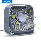 TOPK Mini USB Desk Fan 3 Speed 360° Rotatable Quiet Fan