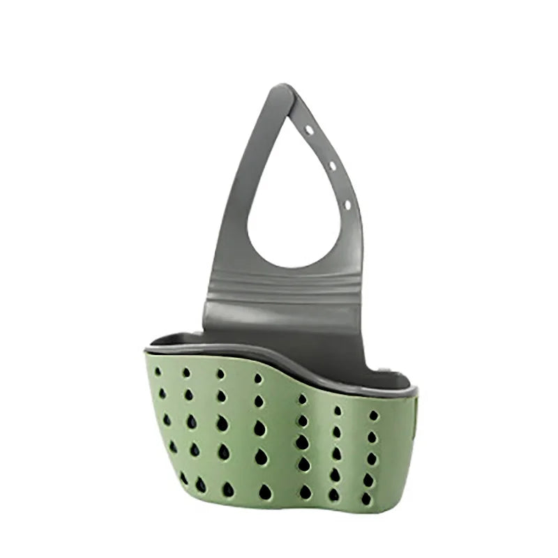 Adjustable Kitchen Sink Holder Faucet Hanging Soap & Sponge Organizer